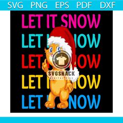 Let It Snow Svg, Christmas Svg, Xmas Svg, Santa Hat Svg, Christmas Cat Svg, Snow Svg