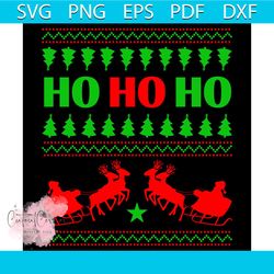 hohoho xmas svg, christmas svg, xmas svg, happy holiday svg, reindeer svg, santa sleigh svg