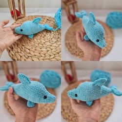 Crochet dolphin, Dolphin toy, Dolphin plush, Dolphin plushie, Crocheted dolphin, Crochet sea animals, Baby dolphin,