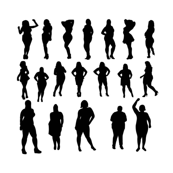 Plus Modles Vector Plus Models svg, Models Silhouette svg, Women Models Svg, Me - Inspire ...