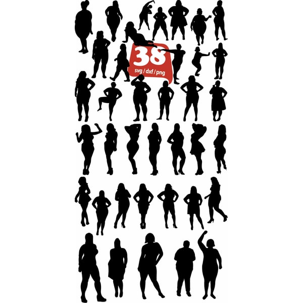 Plus Modles Vector Plus Models svg, Models Silhouette svg, Women Models Svg, Me - Inspire ...