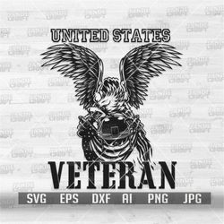 United States Veteran Eagle svg | Soldier Dad Gift Idea Cut File | Military T-shirt Design png | Patriotic Clipart | US