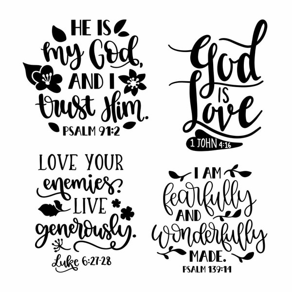 Bible Verses Svg Christian Bundle Scripture Vector Jesus Sti | Inspire ...