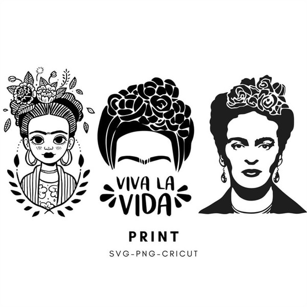 Frida Kahlo SVG Sticker Print PNG | Decal | High Quality | | Inspire Uplift