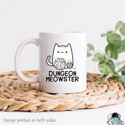 dungeon meowster coffee mug funny gamer rpg tabletop roleplaying gift