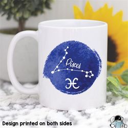 pisces astrology constellation coffee mug  zodiac and horoscope gift