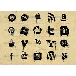 digital svg, png, jpg, social media clipart, branding icons, social icon, silhouette, vector, instant download