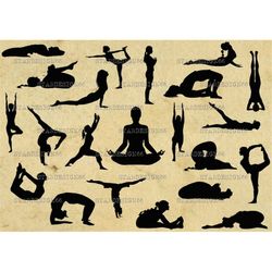 digital svg png jpg yoga, vector, clipart, silhouette, instant download
