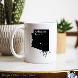 arizona roots coffee mug  state map az gift
