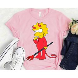 the simpsons  lisa devil suit treehouse of horror t-shirt, simpsons family, simpsons characters shirt, disneyland family