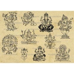 digital svg png jpg hinduism, religion symbol, hindu, ganesha mask, clipart, silhouette, vector, instant download