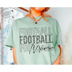 football mama svg png, leopard print, distressed - grunge football mom shirt design cut file for cricut, sublimation pri
