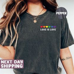 love is love, minimalist tee. comfort colors t-shirt, womens love is love, pride shirt, kindness shirts, lgbtq support t