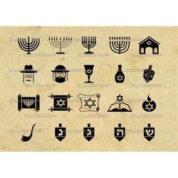 digital svg png jpg hanukkah, judaism, jewish holiday, menorah, spinning top, scrolls, church, silhouette, vector, clipa