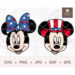 4th of july mouse svg, mouse independence day svg, svg png jpg dxf eps cricut silhouette cutting files