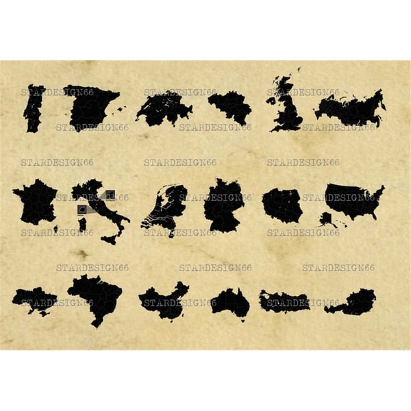 Country Border Vector Digital SVG PNG JPG World Countries, maps, borders, vector, | Inspire ...