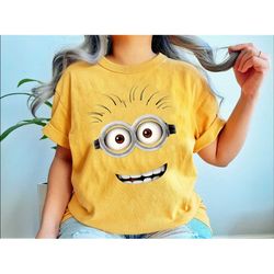 despicable me minions bob smiling face graphic t-shirt, cute minions birthday shirt, family matching shirt, disneyland v