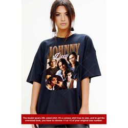 vintage graphic johnny depp collage shirt, johnny depp homage tshirt, johnny depp rottenborn lawyer, johnny depp merch g