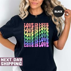 love is love, retro love. comfort colors t-shirt, womens love is love, pride shirt, kindness shirts, lgbtq support tees,