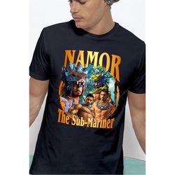 vintage graphic gold text namor shirt, the sub-mariner shirt, marvel shirt, movie shirt