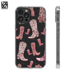 vintage cowgirl boots clear phone case, cute cowgirl boots, pinky cowgirl boots, country concert, western graphic case,