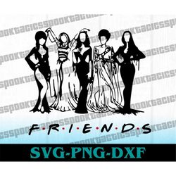 goth girl friends svg, elvira svg, morticia svg, goth mom svg, lily munson svg, bride of frankenstein svg, halloween svg