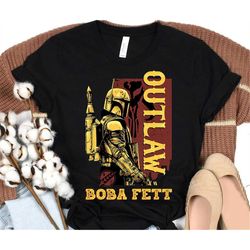 star wars the book of boba fett galactic outlaw poster t-shirt, galaxy's edge trip,  disneyland galaxy's edge trip, star