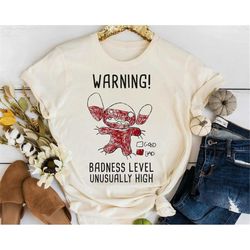 disney lilo & stitch 626 stitch day warning badness level t-shirt, disneyland epcot family vacation trip shirts, magic k