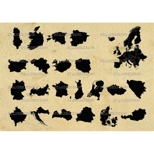 Country Border Vector Digital SVG PNG JPG European Countries, maps, borders, vecto | Inspire ...