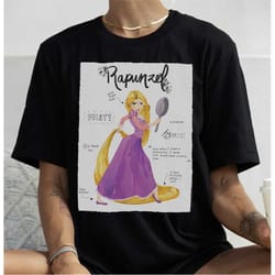 disney tangled rapunzel fashion callouts t-shirt, disney princess shirt, disneyland epcot family vacation trip shirts, m