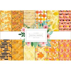 digital papers autumn digital paper | graphic resources printable, scrapbook papers, background design, pattern design,