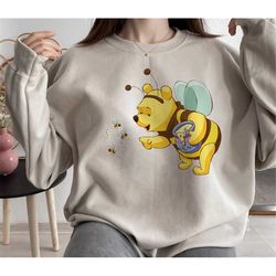 disney pooh the honey bee , winnie the pooh sweatshirt. pooh t-shirt, mickey and friends tee, disneyland family matching