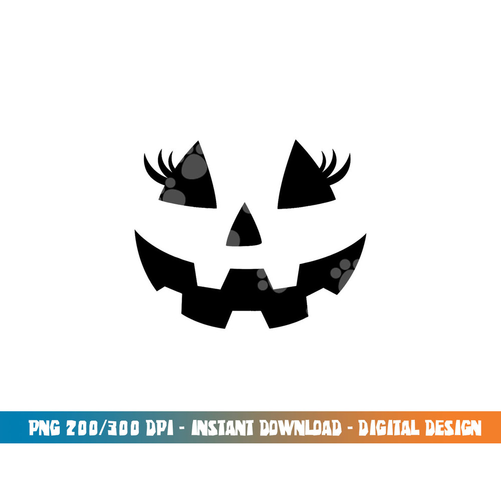 Jack O Lantern Eyelashes Pumpkin Face Halloween Women Girls png,sublimation copy.jpg