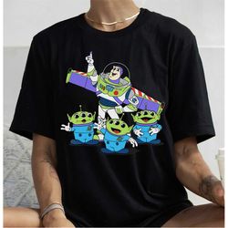 disney pixar toy story vintage buzz and aliens t-shirt, buzz lightyear tee, disneyland family matching shirt unisex adul
