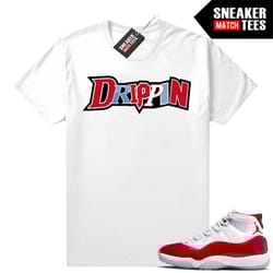 cherry 11's shirts to match sneaker match tees white 'drippin'