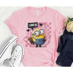 despicable me minions valentine's day i love us t-shirt, minions shirt, minions family matching tee, disneyland family v