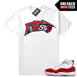 cherry 11's shirts to match sneaker match tees white 'finesse'