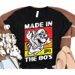 nintendo super mario 3 made in the 80's retro t-shirt,super mario shirt,wdw magic kingdom,disneyland family vacation mat