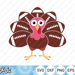 Turkey American Football SVG, Thanksgiving Football Turkey SVG, Turkey Game Day svg, Instant Download, svg Files For