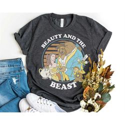 retro 90s disney beauty and the beast vintage shirt, belle and the beast tee, disneyland epcot family vacation matching