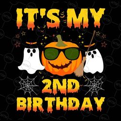 halloween birthday it's my 2nd birthday png, fall birthday party, thanksgiving birthday png, pupmkin fall kids png digit