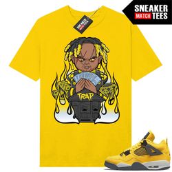 lightning 4s shirts to match sneaker match tees yellow 'trap chucky'