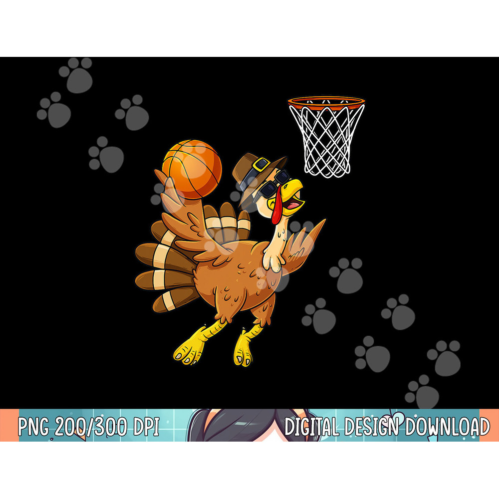 Thanksgiving Turkey Basketball Player Funny Boys Girls Kids png, sublimation.jpg
