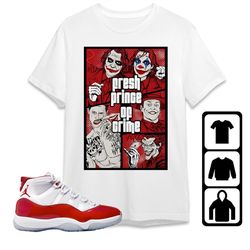 aj 11 cherry unisex t-shirt, tee, sweatshirt, hoodie, crime prince joker, shirt to match sneaker