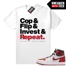 heritage 1s sneaker match tees white 'the cycle'