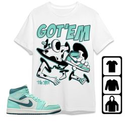aj 1 mid bleached turquoise unisex t-shirt, tee, sweatshirt, hoodie, got em spot, shirt to match sneaker