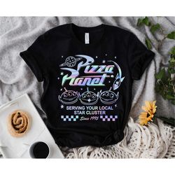 disney pixar toy story 3 pizza planet aliens hologram t-shirt, aliens tee,disneyland family vacation trip shirt unisex a