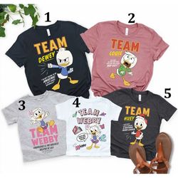 disney ducktales characters team dewey shirt, team huey, team louie, team webby shirt,disneyland vacation shirt unisex a