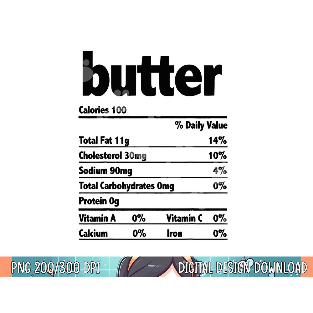 Thanksgiving Xmas Costume Nutrition Facts Butter png, sublimation.jpg