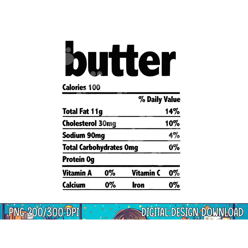 Thanksgiving Xmas Costume Nutrition Facts Butter png, sublimation copy.jpg